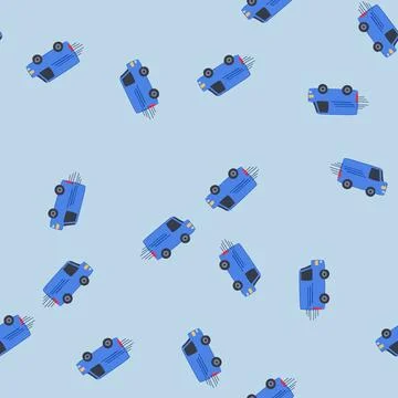 Seamless pattern parcel delivery truck cartoon vector 스톡 일러스트