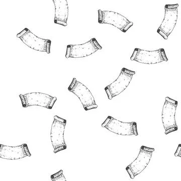 Seamless pattern parchment scroll paper sketch hand drawn Stockillustratie