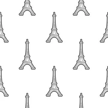 Seamless pattern Paris Illustrazione stock