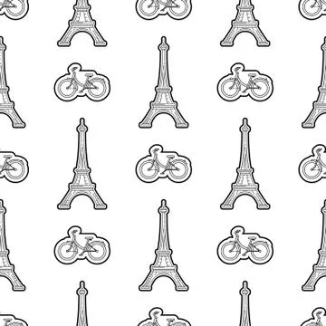 Seamless pattern Paris Illustrazione stock