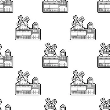 Seamless pattern Paris Illustrazione stock