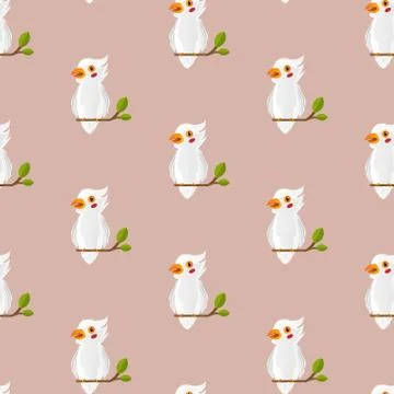 Seamless pattern parrot bird on pastel backgrounds Illustrazione stock