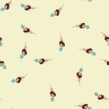 Seamless pattern parrot feather exotic bird cartoon vector Illustrazione stock