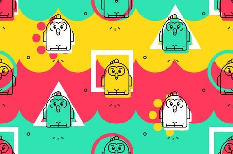 Seamless pattern with Parrots Illustrazione stock