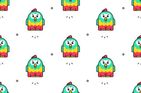 Seamless pattern with Parrots Stock Illustration