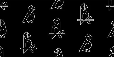 Seamless pattern with Parrots Stock Illustration