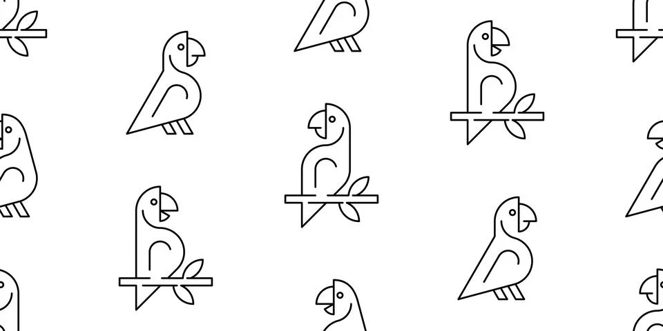 Seamless pattern with Parrots Stock Illustration