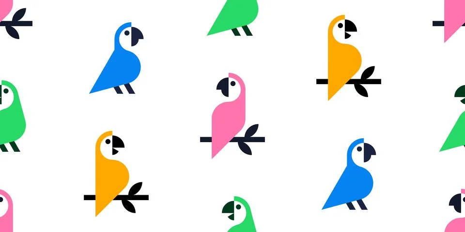 Seamless pattern with Parrots Stock Illustration