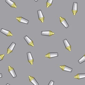 Seamless pattern party cocktail shaker cartoon vector Stock Illustration