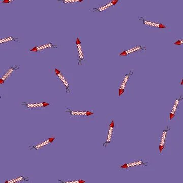 Seamless pattern party firework rocket cartoon vector 스톡 일러스트
