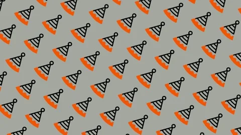 Seamless Pattern of Party Hats on Gray Background. Stock Footage 325391230