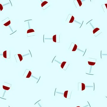 Seamless pattern party wine glass cartoon vector Stock Illustration