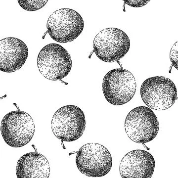 Seamless pattern passion fruit ripe sketch hand drawn Stockillustratie