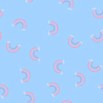 Seamless pattern pastel baby boho rainbow cartoon vector Stock Illustration
