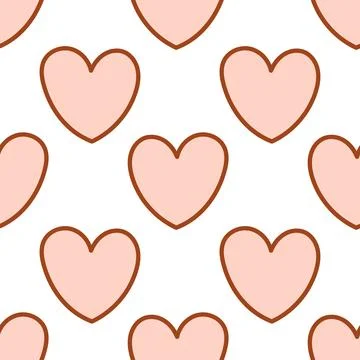 Seamless pattern of pastel beige hearts background Stock Illustration