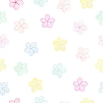 Seamless pattern with pastel colored flowers Stock Illustration