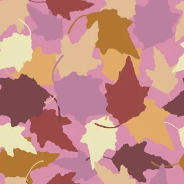 Seamless pattern of pastel colored leaves from the bush Stock Illustration