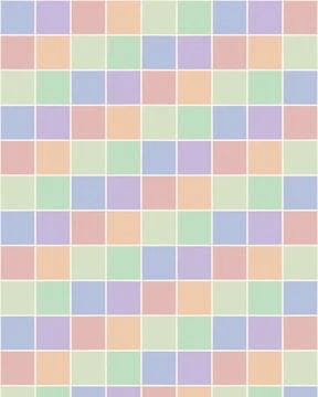 A seamless pattern of pastel-colored squares in gentle mint, pink, lavender.. 스톡 일러스트