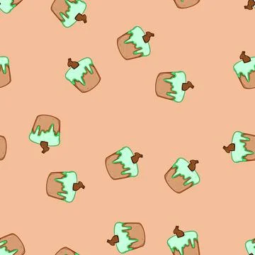 Seamless pattern pastel easter cupcake cartoon vector Illustrazione stock