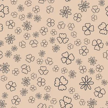 Seamless pattern, pastel flower gray ash pink, simple design vector Illustrazione stock