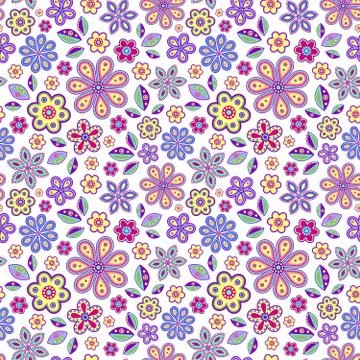 Seamless pattern with pastel flowers Stock Illustration