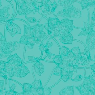 Seamless pattern in pastel green tones Stock Illustration