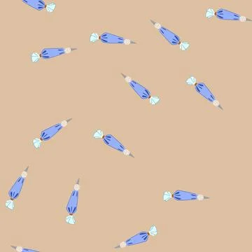 Seamless pattern pastry bag piping icing for dessert decoration Stock Illustration