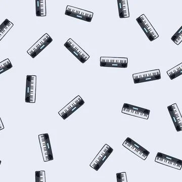 Seamless pattern patch synthesizer cartoon vector Stock Illustration