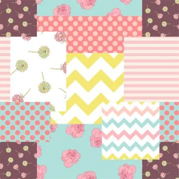 Seamless pattern. Patchwork Illustrazione stock