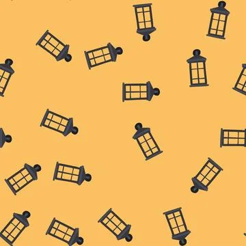 Seamless pattern pathway exterior lamp cartoon vector Stock Illustration
