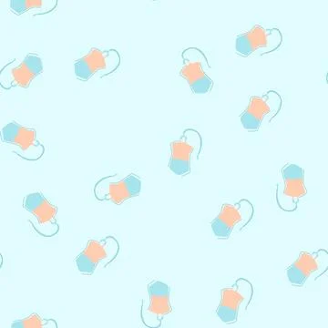 Seamless pattern patient iv drip bag cartoon vector イラスト素材