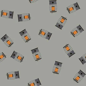 Seamless pattern patio heater gas cartoon vector Stockillustratie