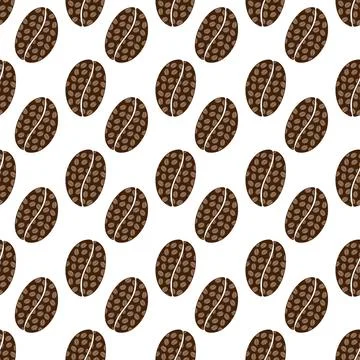Seamless pattern Patterned coffee beans with coffee beans pattern. Abstract Illustrazione stock