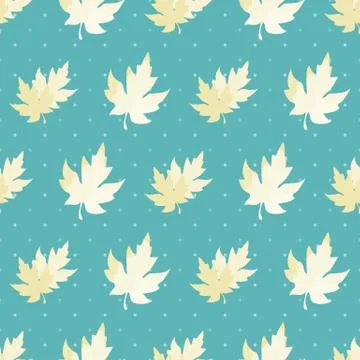 Seamless pattern with patterned leaves. Complex illustration print in aqua Stock Illustration