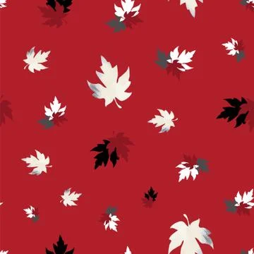 Seamless pattern with patterned leaves. Complex illustration print in grey Stock Illustration