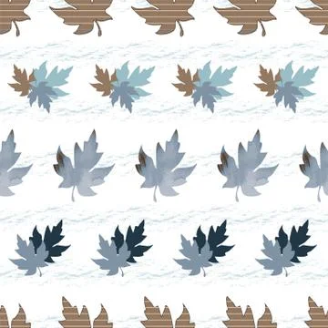 Seamless pattern with patterned leaves. Stock Illustration