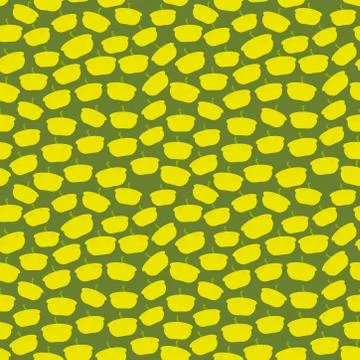 Seamless pattern with Pattypan squash, on green background trend of the seaso Stock Illustration