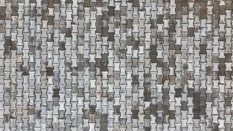 Seamless pattern pavement made of interlocking textured bricks Stock Footage 303151825