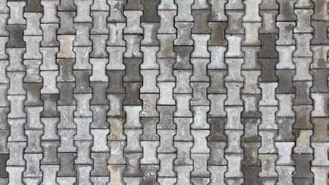 Seamless pattern pavement made of interlocking textured bricks Stock Footage 303151833