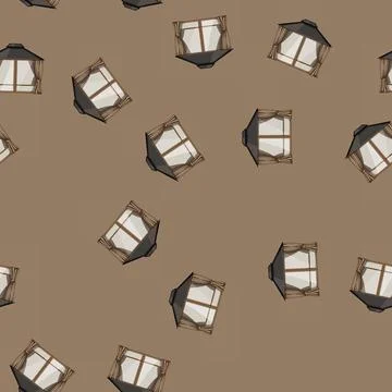 Seamless pattern pavilion tent garden cartoon vector 库存插图