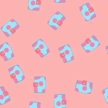 Seamless pattern pay wallet money cartoon vector Stock Illustration