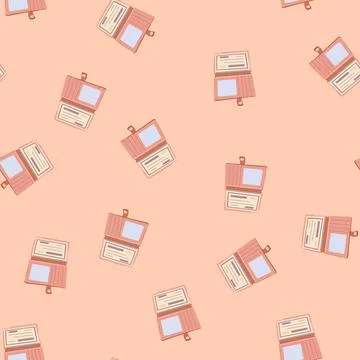 Seamless pattern paycheck checkbook cartoon vector 库存插图
