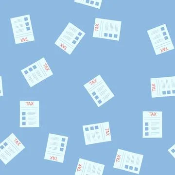 Seamless pattern payment tax form cartoon vector Stock Illustration