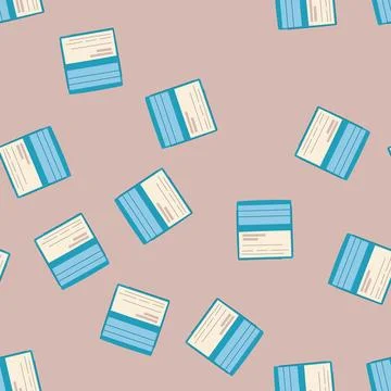 Seamless pattern payroll checkbook cartoon vector Illustrazione stock