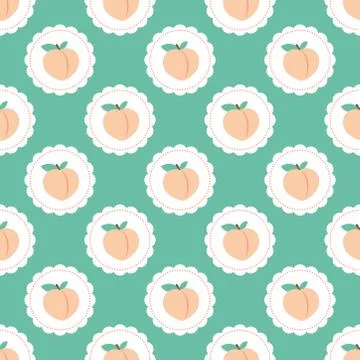 Seamless pattern with peach and blue background Stock Illustration