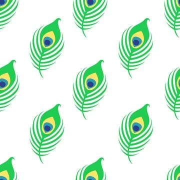 Seamless pattern with peacock feather on white Seamless pattern with peaco... 스톡 사진