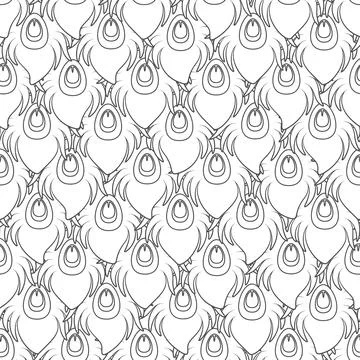 Seamless pattern of peacock feathers Illustrazione stock