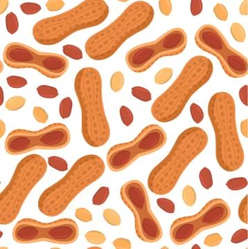 Seamless pattern peanuts on a white background eps Illustrazione stock