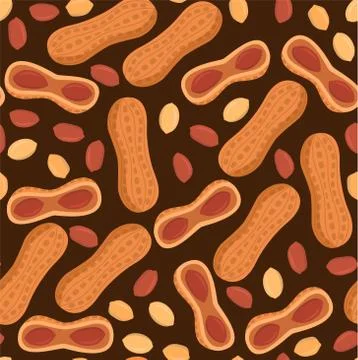 Seamless pattern peanuts on a white background eps Illustrazione stock