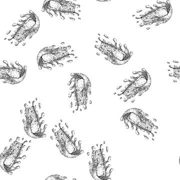 Seamless pattern pear splash sketch hand drawn Stock Illustration
